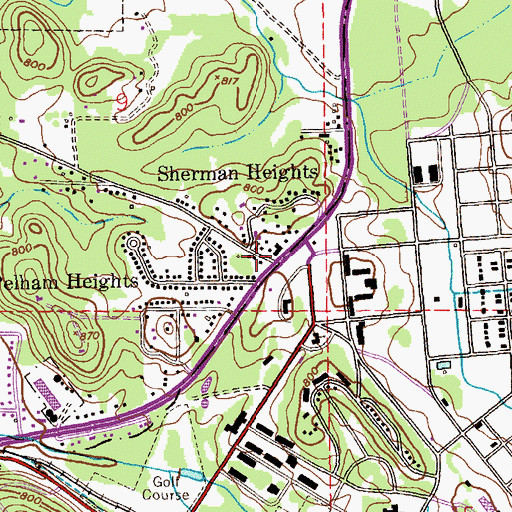 Topographic Map of Sherman Heights, AL