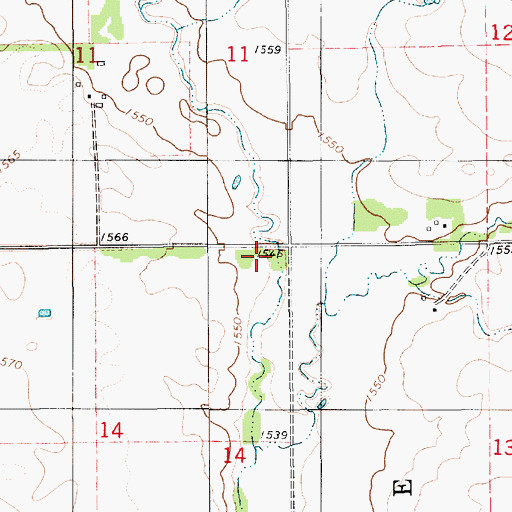 Topographic Map of Beulah Post Office (historical), SD