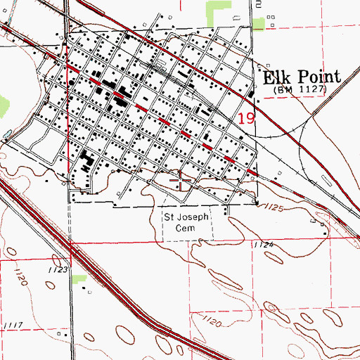 Topographic Map of City of Elk Point, SD