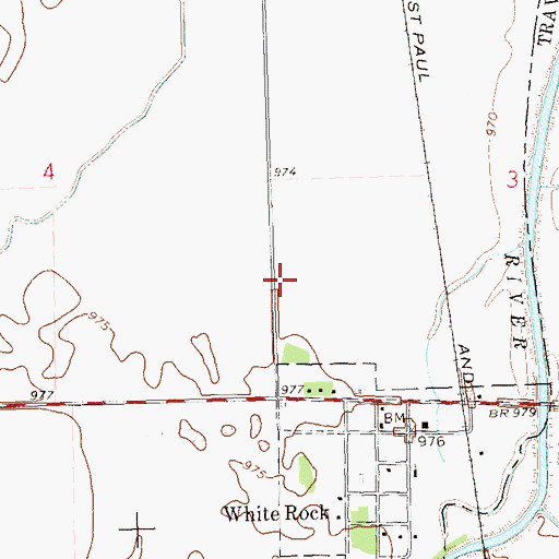 Topographic Map of Town of White Rock, SD