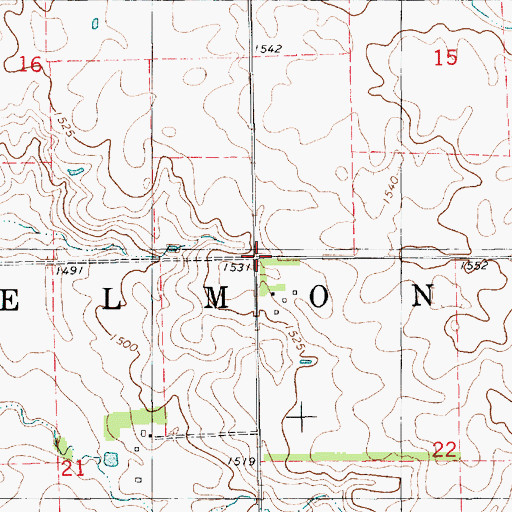 Topographic Map of Township of Belmont, SD