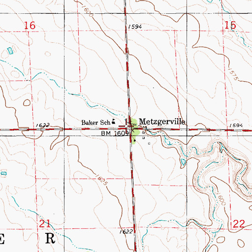 Topographic Map of Township of Baker, SD