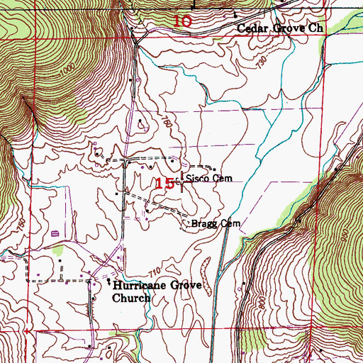 Topographic Map of Sisco Cemetery, AL
