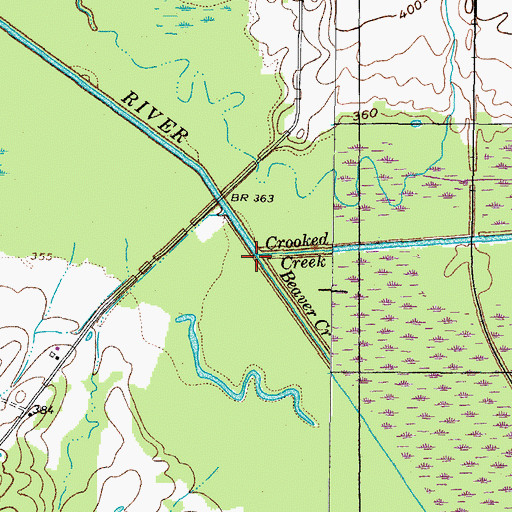 Topographic Map of Beaver Creek, TN