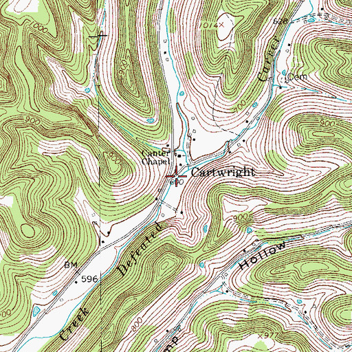Topographic Map of Cartwright, TN