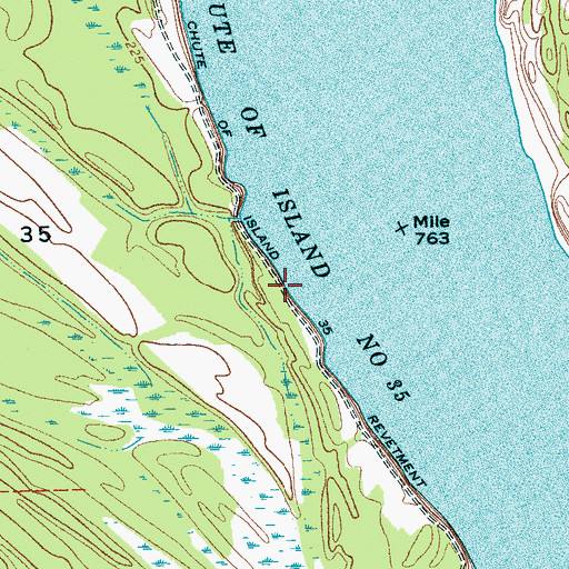 Topographic Map of Chute of Island Number Thirty-five Revetment, TN