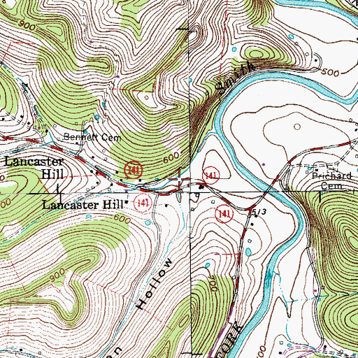 Topographic Map of Cowan Hollow, TN
