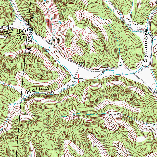 Topographic Map of Cox Hollow, TN