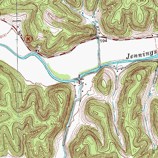 Topographic Map of Hunting Creek, TN