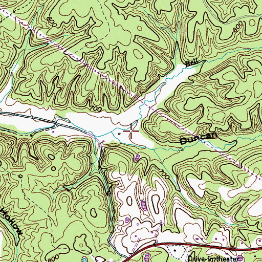 Topographic Map of Duncan Hollow, TN