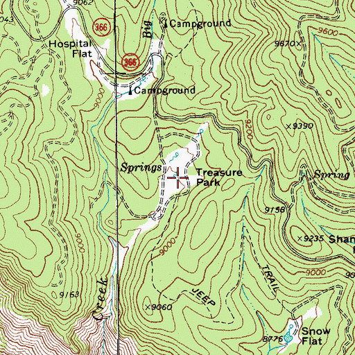 Topographic Map of Treasure Park, AZ