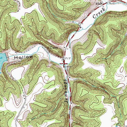 Topographic Map of Rockhouse Hollow, TN