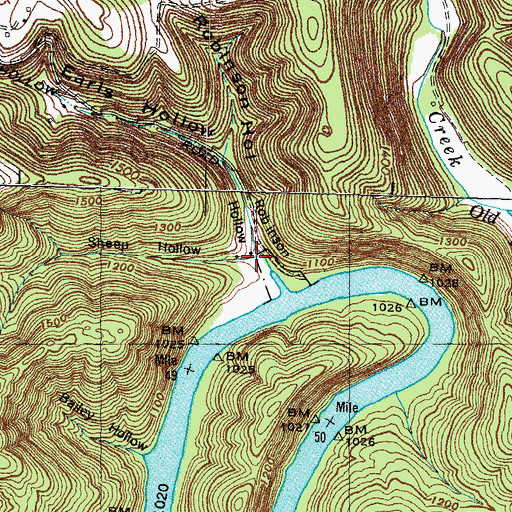Topographic Map of Sheep Hollow, TN