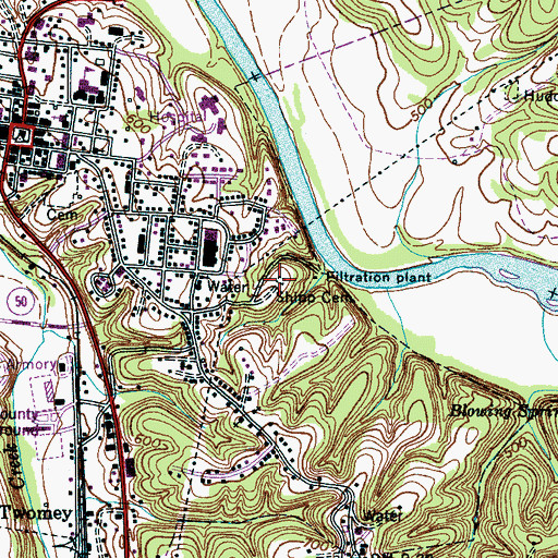 Topographic Map of Shipp Cemetery, TN