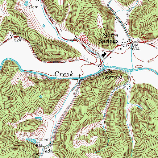 Topographic Map of Skaggs Branch, TN