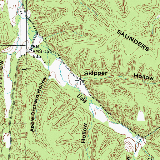 Topographic Map of Skipper Hollow, TN