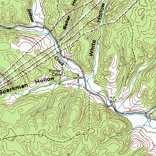 Topographic Map of Sparkman Hollow, TN