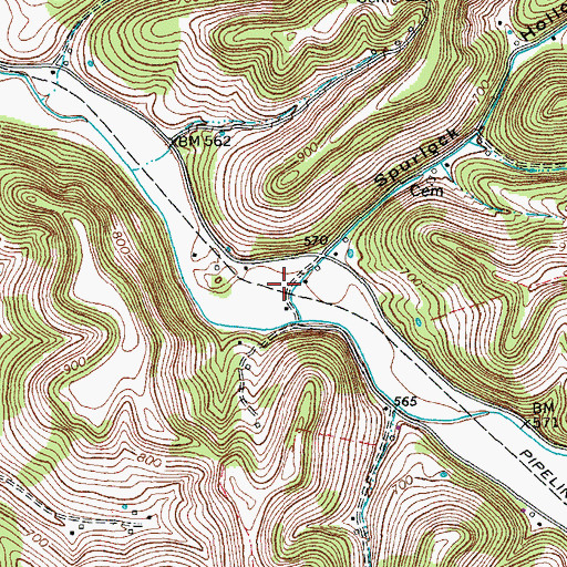 Topographic Map of Spurlock Hollow, TN