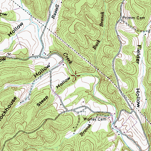 Topographic Map of Steep Hollow, TN