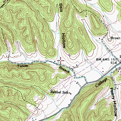 Topographic Map of Still Hollow, TN