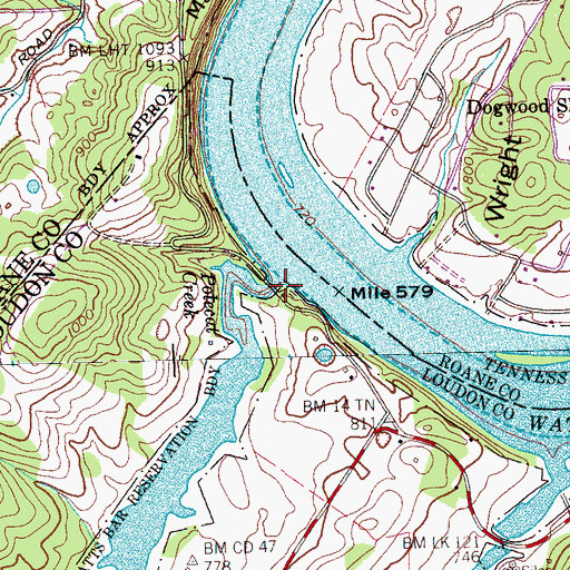 Topographic Map of Stockton Valley, TN