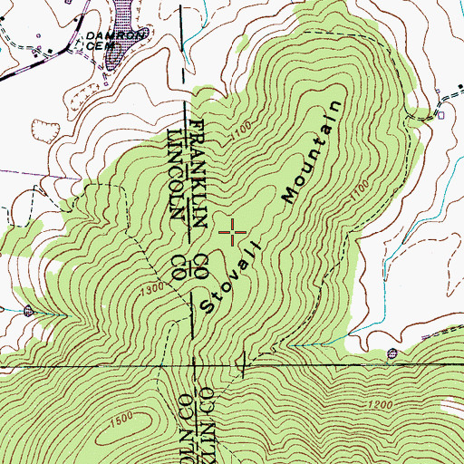 Topographic Map of Stovall Mountain, TN