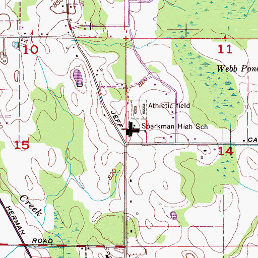Topographic Map of Sparkman High School, AL
