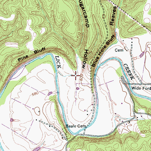 Topographic Map of Sugarcamp Hollow, TN