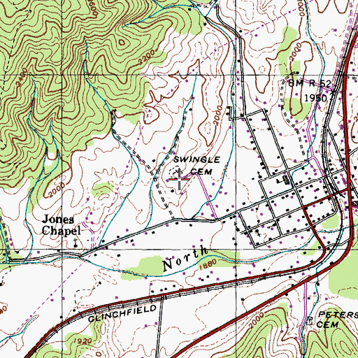 Topographic Map of Swingle Cemetery, TN