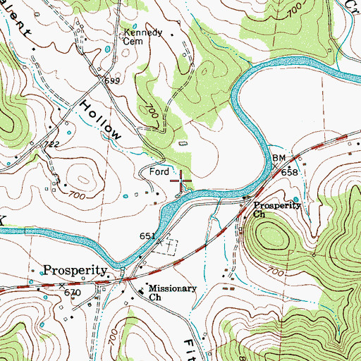 Topographic Map of Talent Hollow, TN