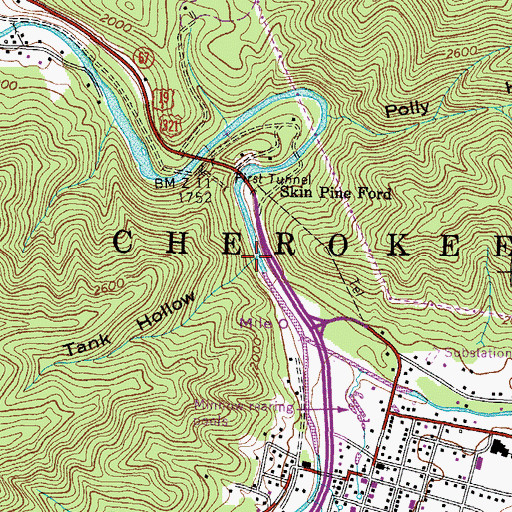 Topographic Map of Tank Hollow, TN