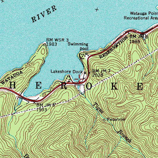 Topographic Map of Tigue Branch, TN