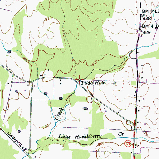 Topographic Map of Tilda Hole, TN