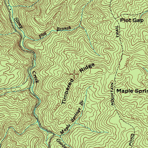 Topographic Map of Timbered Ridge, TN