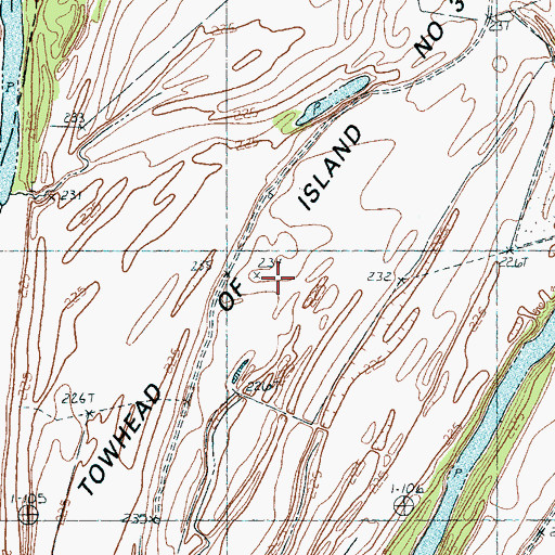 Topographic Map of Towhead of Island Number Thirty-five, TN