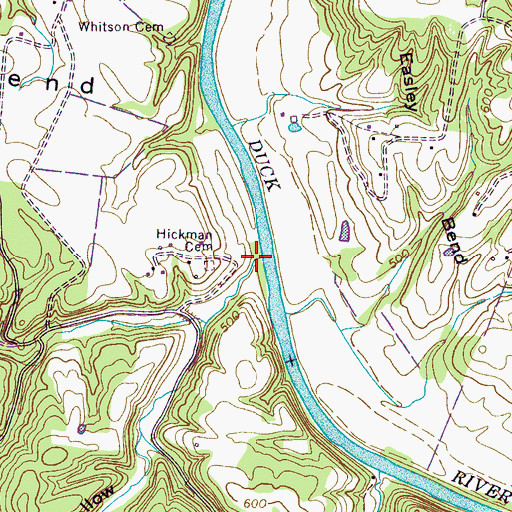 Topographic Map of Trace Creek, TN