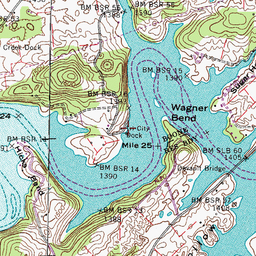 Topographic Map of Tri-City Dock, TN