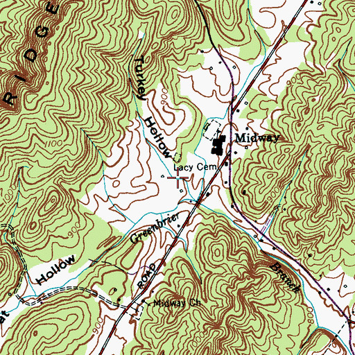 Topographic Map of Turkey Hollow, TN