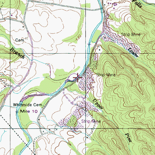 Topographic Map of Upper Pine Branch, TN