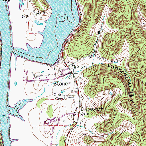 Topographic Map of Vanhoosier Hollow, TN