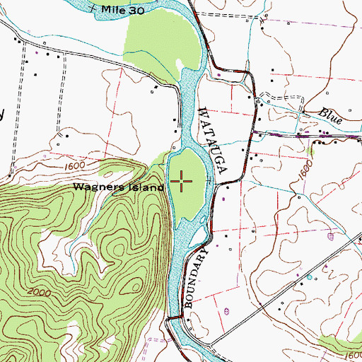 Topographic Map of Wagners Island, TN