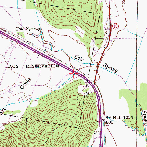 Topographic Map of Stewart Cove, AL