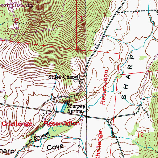 Topographic Map of Stiles Chapel, AL