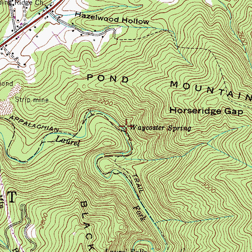 Topographic Map of Waycoster Spring, TN