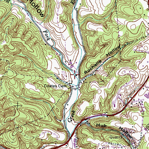 Topographic Map of West Fork Defeated Creek, TN