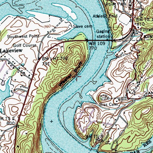 Topographic Map of Wester Bluff, TN