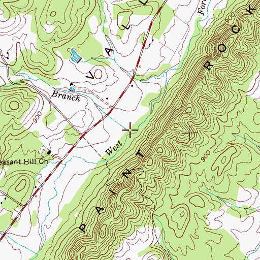 Topographic Map of White Branch, TN