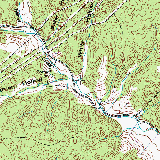 Topographic Map of White Hollow, TN