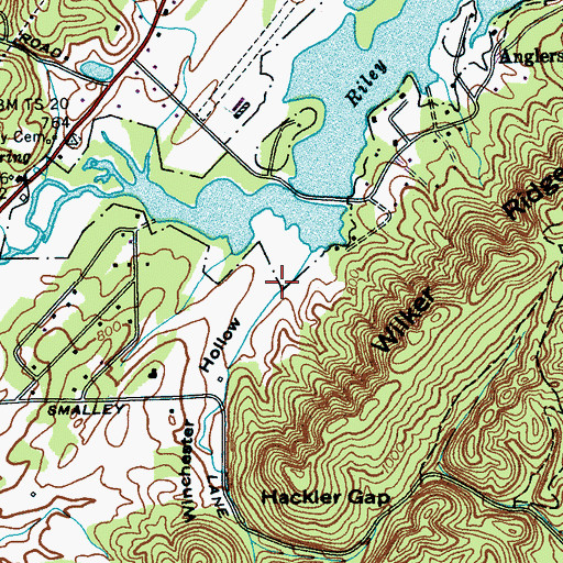 Topographic Map of Winchester Hollow, TN