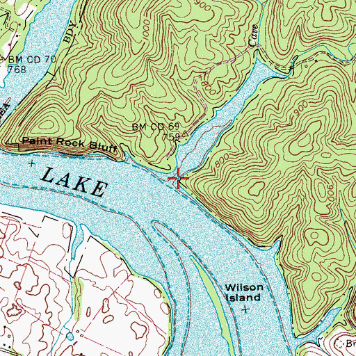 Topographic Map of Wolf Creek, TN